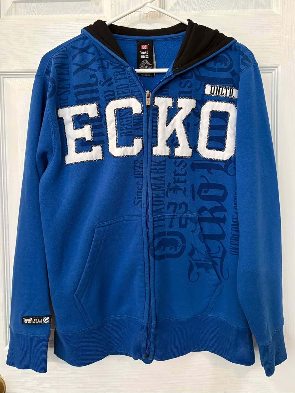 Ecko Unlimited Royal Blue Youth Size XL Zip-Up Hoodie